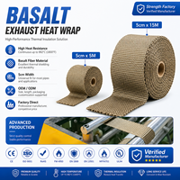 Ruban isolant en basalte pour échappement, 5 cm x 5 m, pour kit de protection thermique de moto, fourni par l'usine