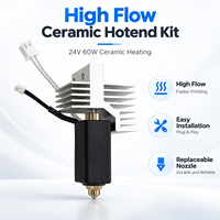 Bagian Printer 3D Kit Hotend Nozzle Bi-Metal dengan Pemanas Keramik 24V 60W Aliran Tinggi Dapat Diganti untuk Elegoo Centauri Carbon 2