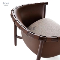 Fauteuil en cuir moderne luxueux Chaise de salle à manger élégante avec base en métal élégante pour cuisine, bureau, hôtel ou école