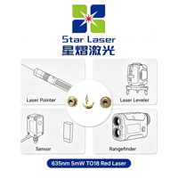 Diode laser rouge industrielle de haute précision à mode transversal unique 635nm 5mW basse intensité TO5.6 QSI QL63D4SX -10°C~+40°C pour