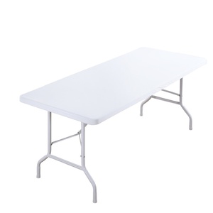 Table en plastique robuste de qualité professionnelle de 60 pouces avec pieds pliables <span class=keywords><strong>pour</strong></span> le camping, les pique-niques en plein air, les événements, les barbecues, les locations <span class=keywords><strong>pour</strong></span> fêtes - Product Image 4