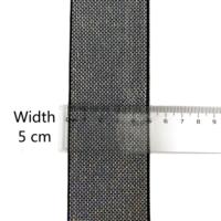 Sangle en sergé jacquard métallique argenté 50mm X 26mm durable personnalisée rayée double face 26mm Polyester brillant pour la maison