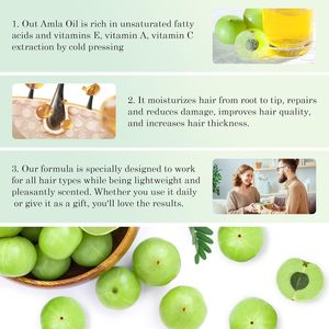 Olio per <span class=keywords><strong>Capelli</strong></span> all'<span class=keywords><strong>Amla</strong></span> all'Ingrosso, Olio Naturale di Uva Spina Indiana per Ispessimento e Nutrimento dei <span class=keywords><strong>Capelli</strong></span> Secchi e Danneggiati - Product Image 4