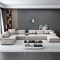 Ensemble de canapés modulaires en tissu de luxe haut de gamme 7 places, multifonctionnel, pour salon, canapé d'angle en forme de U