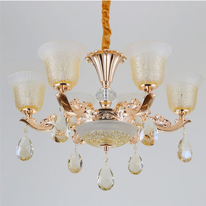 JYLIGHTING lusso chiaro lampadario di cristallo Vintage in lega di zinco ciondolo con paralume in vetro all'ingrosso luci soggiorno - Product Image 3