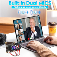 Mini caméra USB 5MP avec microphone, capteur CMOS IMX335, 110 °   Objectif grand angle sans distorsion, module caméra 30FPS