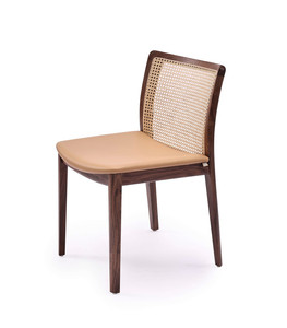 Sedia da Pranzo in Stile Americano in Legno di Frassino e Vero <span class=keywords><strong>Rattan</strong></span>, Imbottita e Ecologica per Casa e Appartamento - Product Image 3