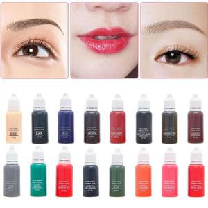 23 couleurs 15 ml/bouteille Maquillage <span class=keywords><strong>Permanent</strong></span> Couleur Naturel Sourcils colorant Usine Encre De Tatouage Microblading Pigments Pour Tatouages Sourcils Lèvres - Product Image 5