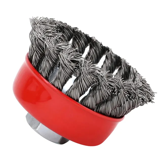 Carbon Steel Wire Wheel Cup Brush Set, Twisted Knotted Cup Brush for Angle Grinder Twisted wire cup brush