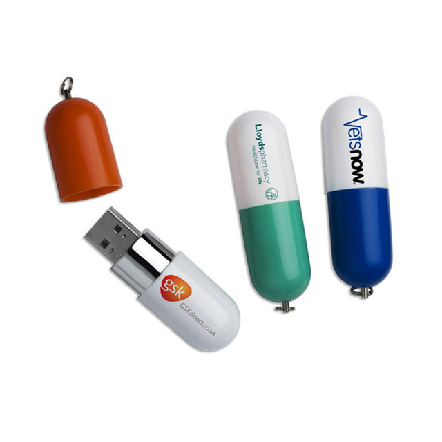 Wholesale Custom Logo USB Flash Drive 16GB 1GB 2GB 4GB 8GB Plastic Capsule Pendrives USB 2.0 3.0 New for Promotion Gift