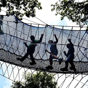 Giấc Mơ Tùy Chỉnh Polyester Dây Máy Dệt Net Treetop Đi Bộ Trên Không Phiêu Lưu Đu Cầu Cho Trẻ Em Tree Top Sân Chơi - Product Image 4