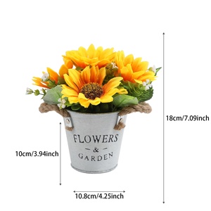 <span class=keywords><strong>H457</strong></span> Vente en gros de plantes artificielles en pot, tournesols, violets et fleurs de lavande pour la décoration de la maison, la chambre et le bureau - Product Image 1
