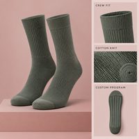 Chaussettes pour hommes en coton biologique, côtelées, couleur anthracite et sauge, avec talon et bout renforcés, tailles graduées, taille personnalisée, logo personnalisé