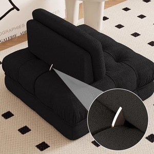 Sofá Modular Cuadrado sin Brazos, Relleno de Espuma Negra, Versátil para Sala de Estar o Dormitorio - Product Image 3