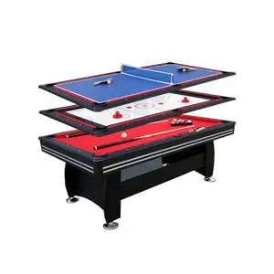 Factory Custom Hot Sale 3in1 7ft Swivel Multigame Table Air Hockey Billiards/Pool And Table Tennis - All Accessories Included