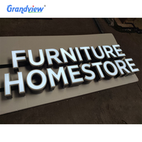 Enseigne LED personnalisée en lettres 3D, lettres LED rétroéclairées, enseigne extérieure pour magasin, signalétique en acrylique pour entreprise