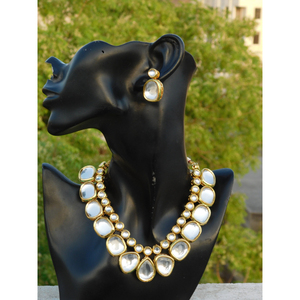 Collar tradicional de latón hecho a mano para mujeres y niñas, de diseñador indio, elegante, kundan - Product Image 3