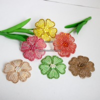 Soldes Exceptionnelles : Patch en Strass Cristal 3D Écologique à Motif Floral, à Dos Plat, Thermocollant pour Décoration de Robe et Vêtement DIY