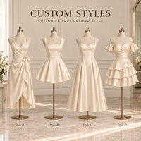 Mini-robe personnalisée pour femme en satin, à ourlet froncé à volants, col carré, manches courtes, taille ajustée, coupe trapèze, pour occasions