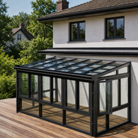 Véranda en aluminium robuste résistante aux ouragans, double vitrage en verre trempé, isolation acoustique, patio extérieur, serre