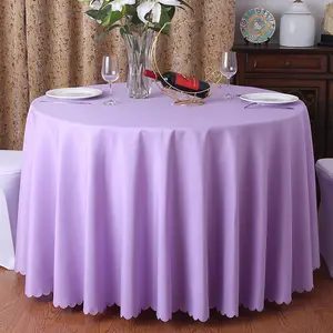 Parti düğün masa örtüsü masa örtüleri olaylar için kilise ziyafet restoran özel boyut şam Polyester yuvarlak özel beyaz dokuma