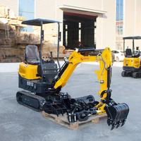Mini-excavatrice sur chenilles de 1,2 tonne de haute qualité du Shandong avec châssis extensible et certification CE, fonctionnant comme une machine géante.