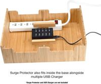 Station de charge et organisateur de câbles BH Bamboo à 10 ports pour les bureaux d'entreprise et les salles de classe
