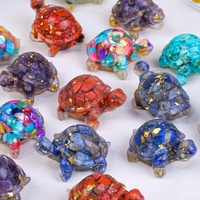 Ornement en résine époxy avec copeaux de cristal naturel en forme de petite tortue, décoration pour voiture et maison, cadeau d'affaires, fête de remise de diplôme, mariages et anniversaires