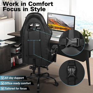 Chaise de jeu robuste et confortable pour ordinateur, inclinable, design racing élégant, pour joueurs adultes - Product Image 3