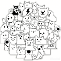 Autocollants pour chien avec expressions amusantes Jinyu, autocollants en vinyle d'animaux de dessin animé, autocollants imperméables, autocollants de dessin animé