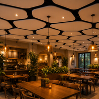 Dalles de plafond suspendues en fibre de verre insonorisées Qinsound Classe A, résistantes au feu, en laine de verre irrégulière pour restaurant