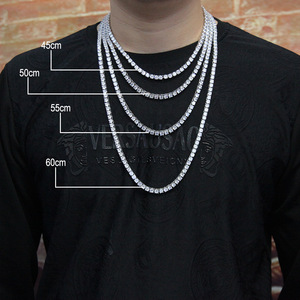 Collana Tennis <span class=keywords><strong>Madonna</strong></span> in Argento 925 Placcato Oro Bianco con Moissanite, Gioiello di Alta Qualità - Product Image 5