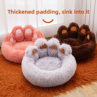 Lit pour animaux de compagnie en peluche, forme de patte d'ours, portable, personnalisable avec logo, vente en gros par le fabricant, lavable, de luxe, pour chien et chat