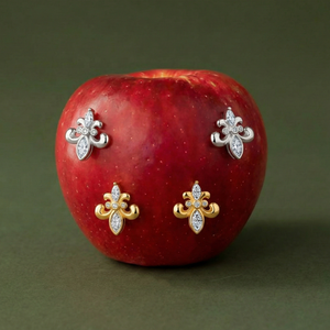 Élégantes boucles d'oreilles clous en argent sterling 925 plaqué or 18 carats, motif fleur d'iris, diamant marquise et moissanite, style vintage, pour femme - Product Image 3