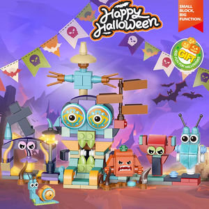 PANDAS 12 1 DIY Halloween Building Block Set Spectre Monster Evil Witch Robot Modelo Juguete Construcción educativa Regalo para niños - Product Image 4