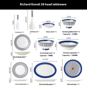 Peralatan makan 28 kepala, Set tulang keramik Kenoli gaya Eropa kreatif, sendok sup makanan Barat ruang makan rumah - Product Image 6