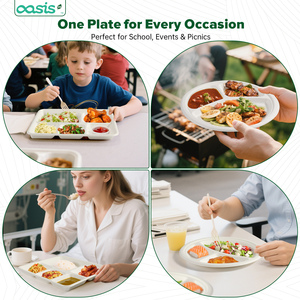 Tùy chỉnh 10x8 "5-Ngăn dùng một lần giấy tấm cắm trại sử dụng không thấm nước không thấm mỡ compostable phân hủy Heavy-Duty - Product Image 6