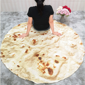 Venta al por mayor mexicano 150cm 180cm un solo lado niños Tortilla franela <span class=keywords><strong>Pizza</strong></span> Manta polar mantas - Product Image 3