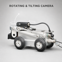Robot d'inspection de tuyaux mini DN150mm 4K Full HD, caméra CCTV sur chenilles avec câble de 300m, caméra rotative à 2 objectifs, 8 télécommandes haute puissance