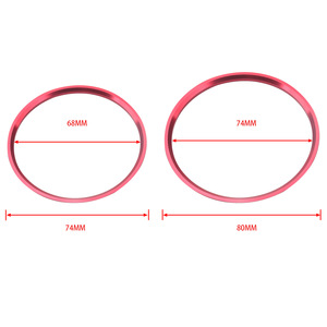 Aluminum Air Vent Trim Rings 5 Pack Red <b>Clip</b> On For <b>Car</b> Interior Decoration - Product Image 5