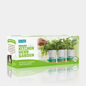 100% Organic Home Herb Growing Gardening Cooking Gifts Gardener Indoor Starter Kit Kitchen Herb Garden Basil Mint Cilantro