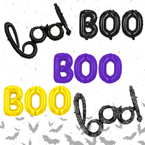 Halloween 16 pulgadas BOO Carta Foil Globos Set Startles Hotel Fiesta Decoración Feliz Halloween BOO Globo Juguetes - Product Image 4