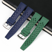 Bracelets de montre universels en caoutchouc FKM, fluororubber, 20 mm, 22 mm, bracelets de montre en silicone pour plongée pour Seiko