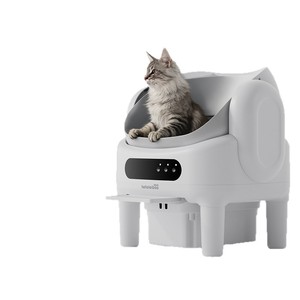 Bac à litière automatique intelligent Hellolebbo, forme ovale, capacité 65L, en plastique, avec contrôle des odeurs et design facile à nettoyer - Product Image 1
