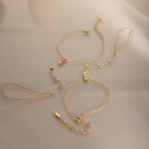 J&D Jewelry - Brazalete <span class=keywords><strong>de</strong></span> Acero Inoxidable con Circonitas <span class=keywords><strong>de</strong></span> Colores, Chapado en <span class=keywords><strong>Oro</strong></span> <span class=keywords><strong>de</strong></span> <span class=keywords><strong>18K</strong></span>, Cadena para el Dedo, Arnés <span class=keywords><strong>de</strong></span> Mano para Mujer - Product Image 5