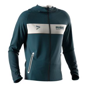 Sudadera con capucha y cremallera personalizada con logo, unisex, informal, para lucha libre, de gran tamaño, con media cremallera - Product Image 3