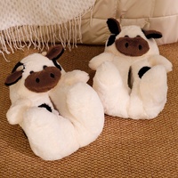 Chaussons en peluche à bout fermé, motif dessin animé, tout inclus, pour l'hiver, chauds et confortables pour la maison