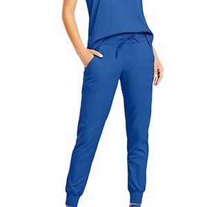 Wholesale Carewear Sports <b>Plus</b> <b>Size</b> Women's Heavyweight Custom Plain Drawstring Cargo <b>Scrub</b> Pants Polyester/Cotton - Product Image 1