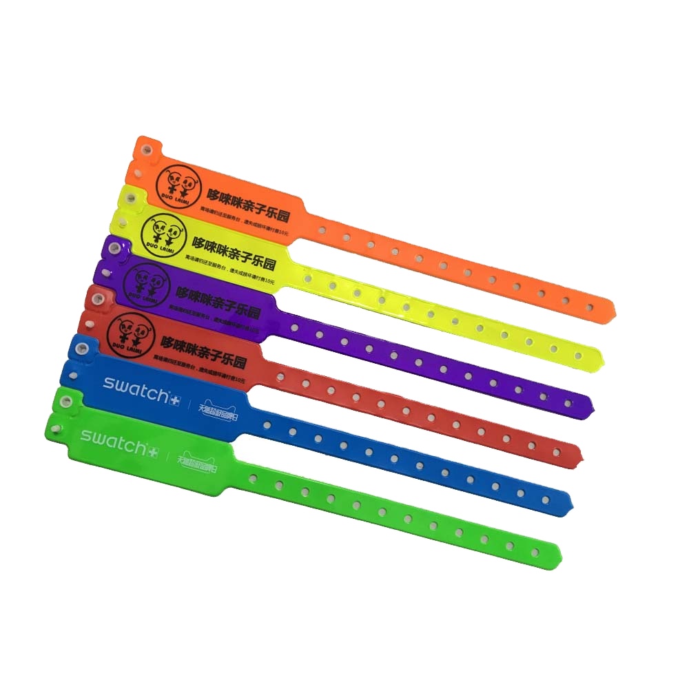 2021 Hot Sale Water Proof Disposable Printable PVC Tickets Wristband ID Bracelets For Events