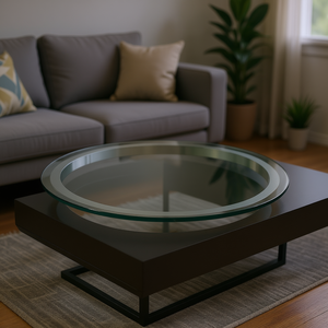 Tablero de mesa redondo transparente de vidrio templado de 20 pulgadas y 1/4 de pulgada de grosor con borde pulido plano para mesas de café - Product Image 2